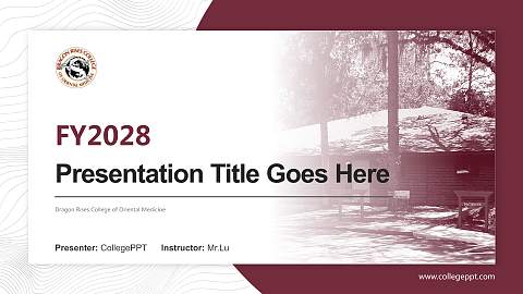 Dragon Rises College of Oriental Medicine Academic Presentation/Research Findings Report PPT Template