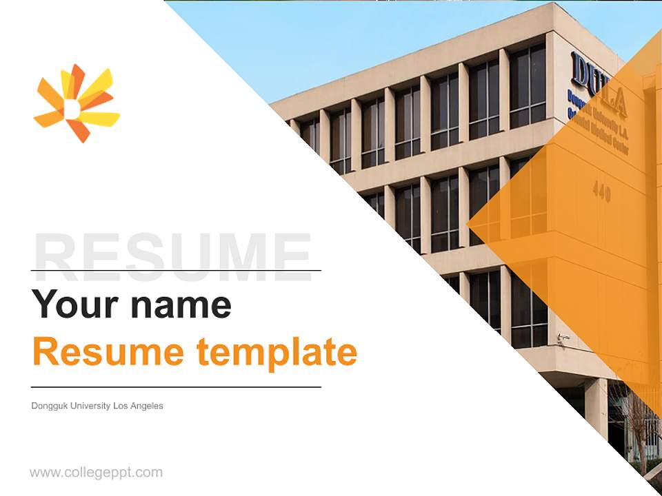 Dongguk University Los Angeles Resume PPT Template4:3 ratio PPT effect preview image5