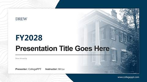 Drew University Academic Presentation/Research Findings Report PPT Template