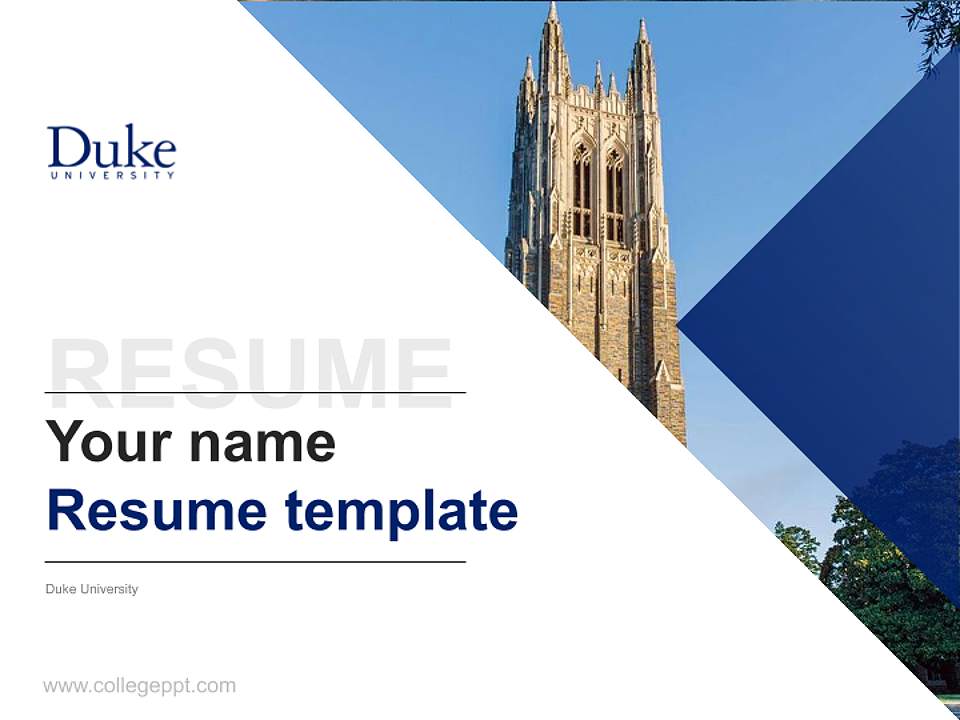 Duke University Resume PPT Template4:3 ratio PPT effect preview image5