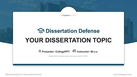 Eagle Gate College Layton Campus Graduation Thesis Defense PPT Template