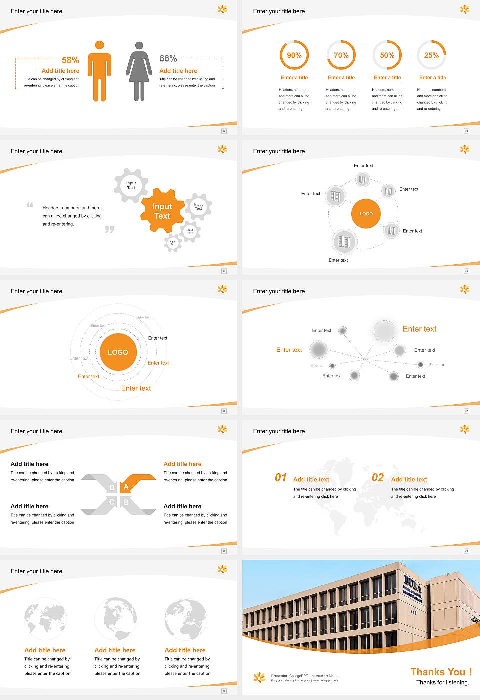 Dongguk University Los Angeles Course/Courseware Creation PPT Template16:9 ratio PPT effect preview image4