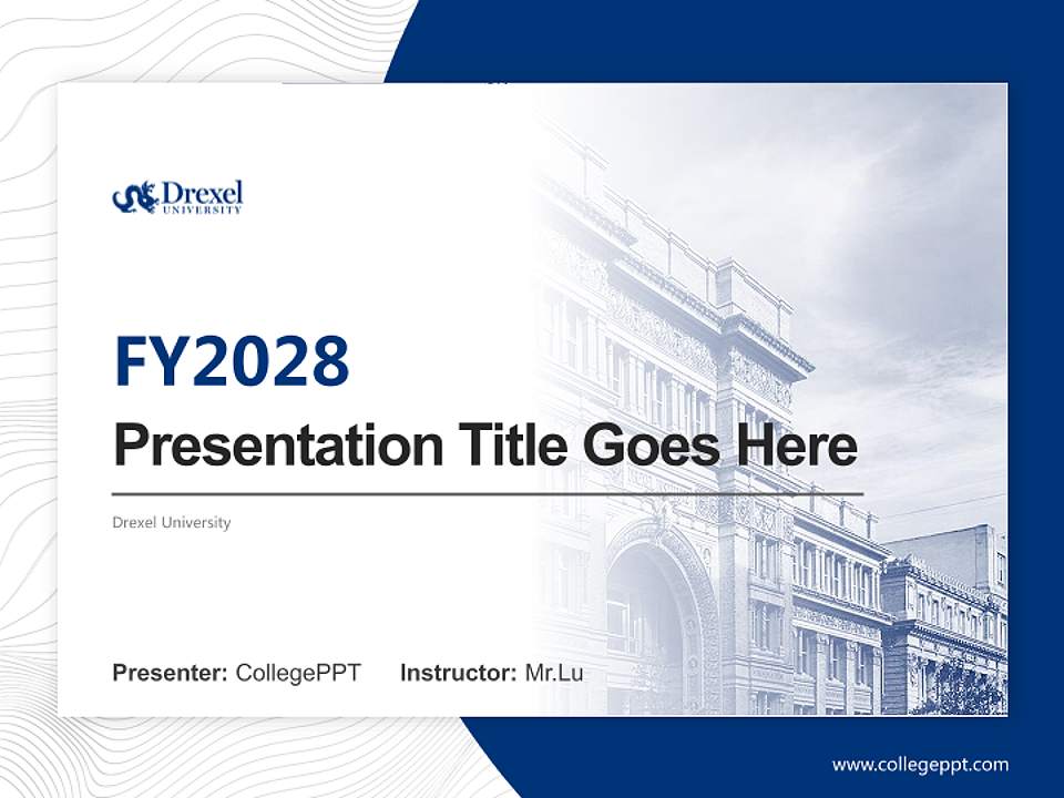 Drexel University Academic Presentation/Research Findings Report PPT Template4:3 ratio PPT effect preview image5