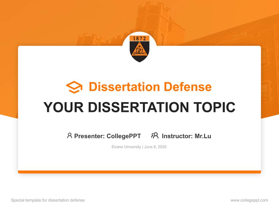 Doane University Graduation Thesis Defense PPT Template4:3 ratio PPT effect preview image7