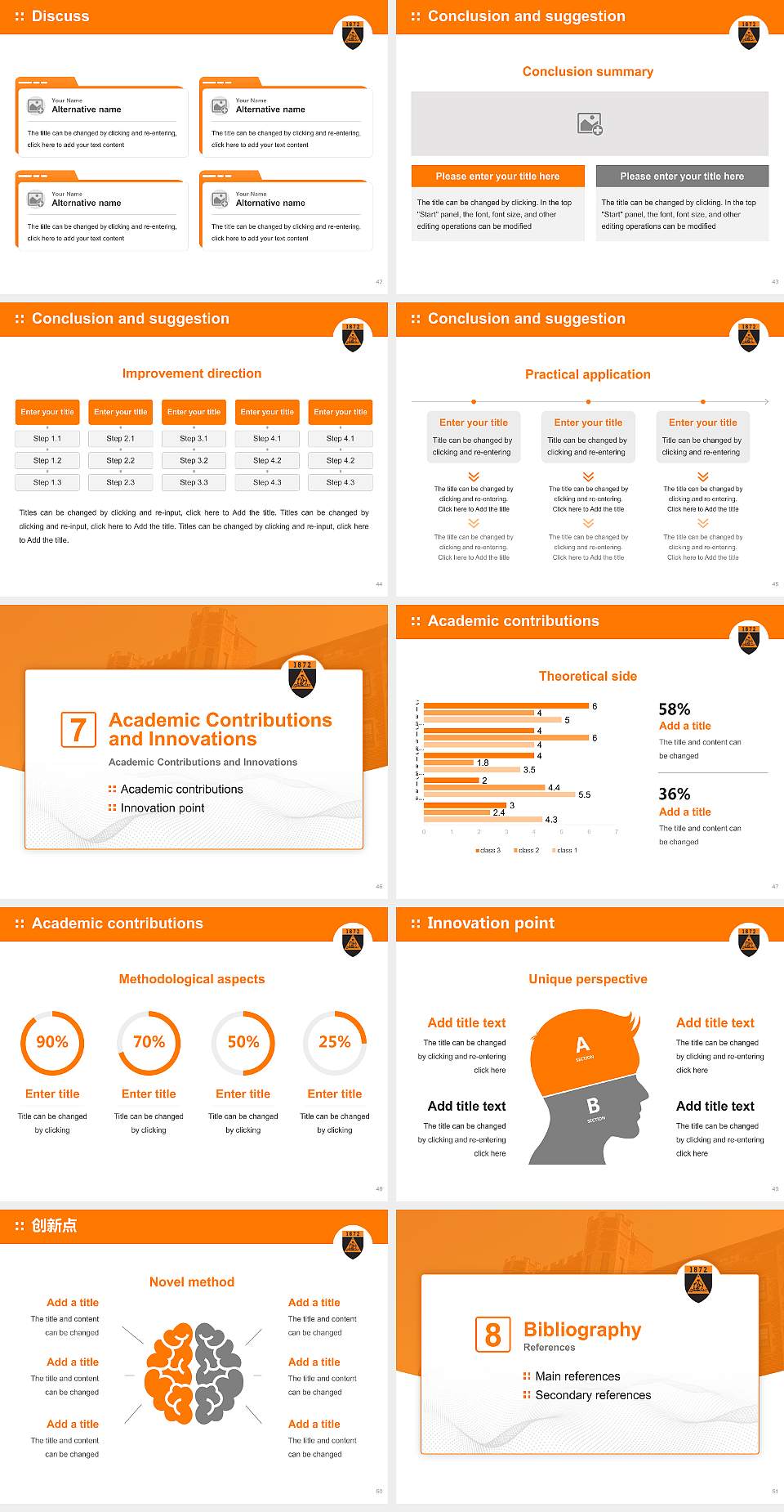 Doane University Graduation Thesis Defense PPT Template4:3 ratio PPT effect preview image6