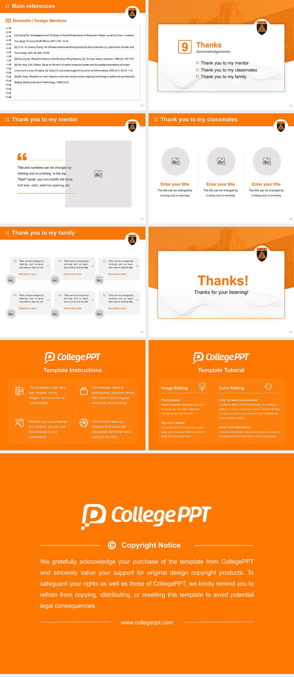 Doane University Graduation Thesis Defense PPT Template4:3 ratio PPT effect preview image7