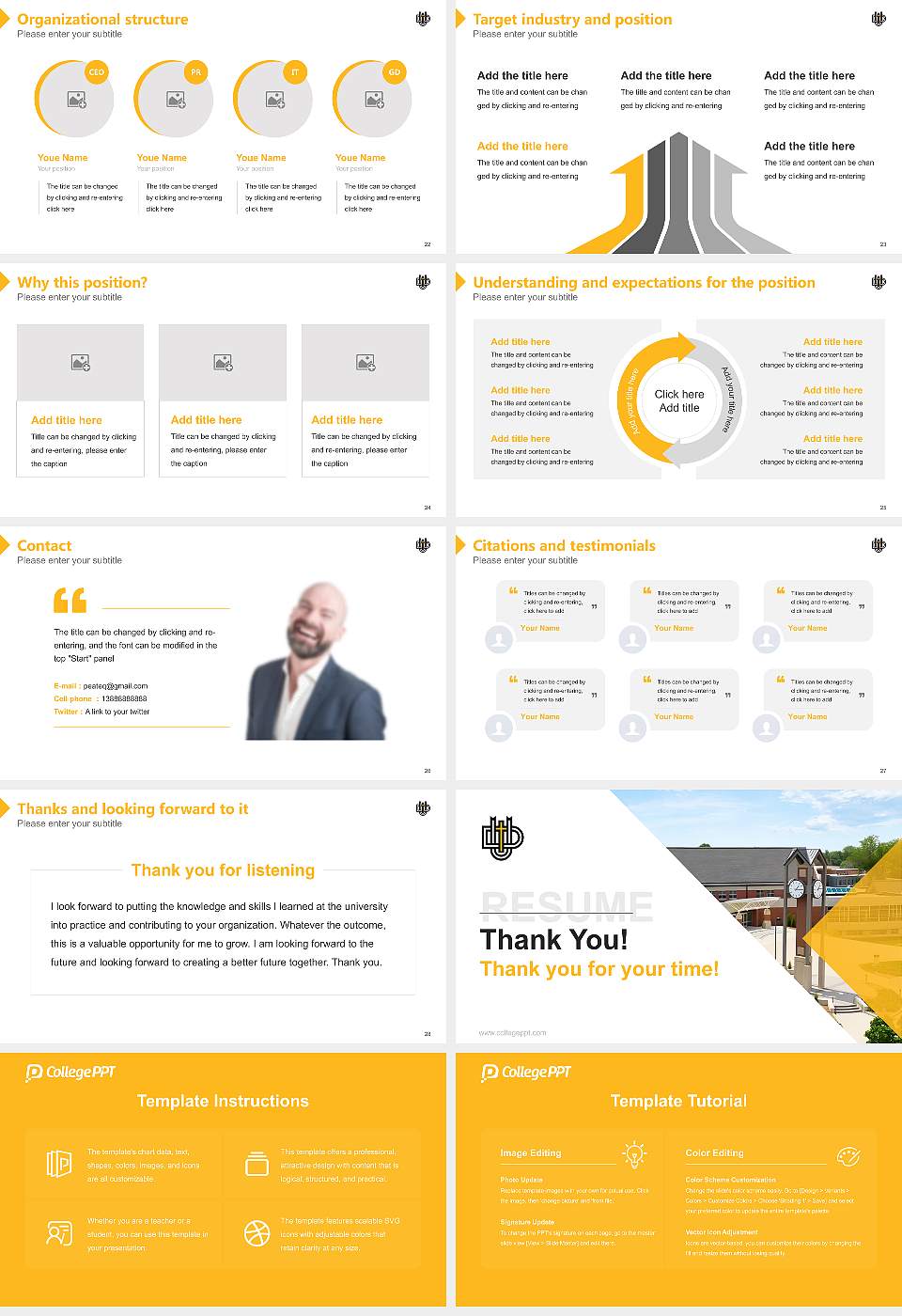 Dordt University Resume PPT Template16:9 ratio PPT effect preview image4