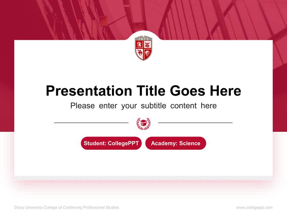 Drury University-College of Continuing Professional Studies National Scholarship Defense PPT Template4:3 ratio PPT effect preview image4