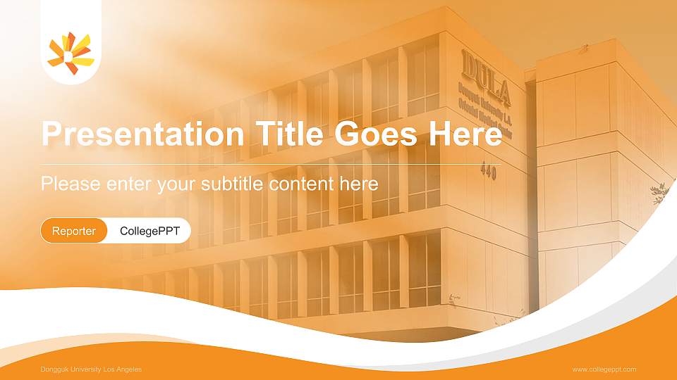 Dongguk University Los Angeles Lecture Sharing and Networking Event PPT Template16:9 ratio PPT effect preview image
