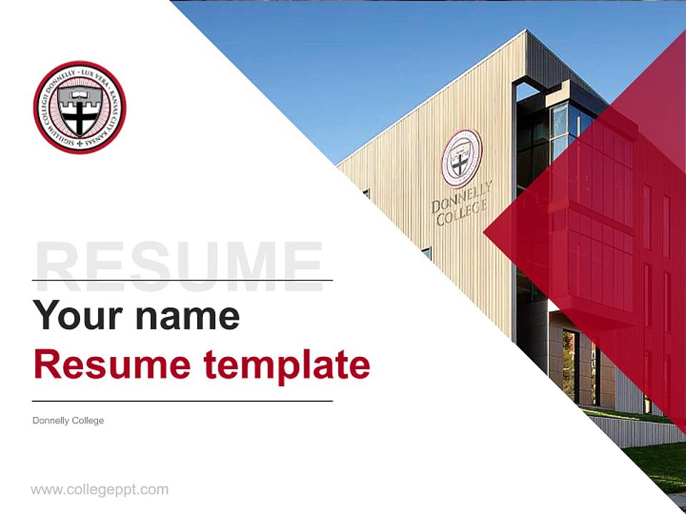 Donnelly College Resume PPT Template4:3 ratio PPT effect preview image5