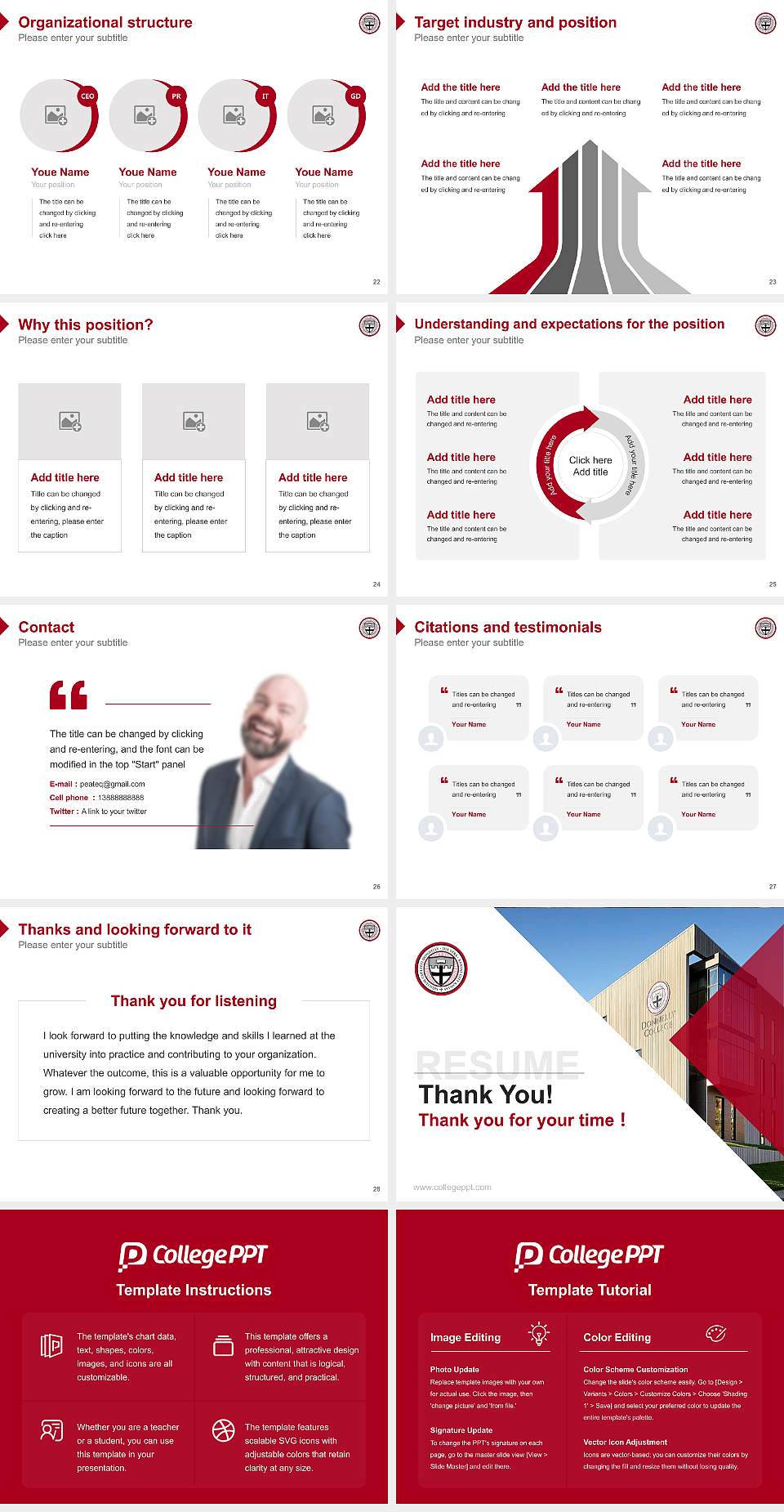 Donnelly College Resume PPT Template4:3 ratio PPT effect preview image4