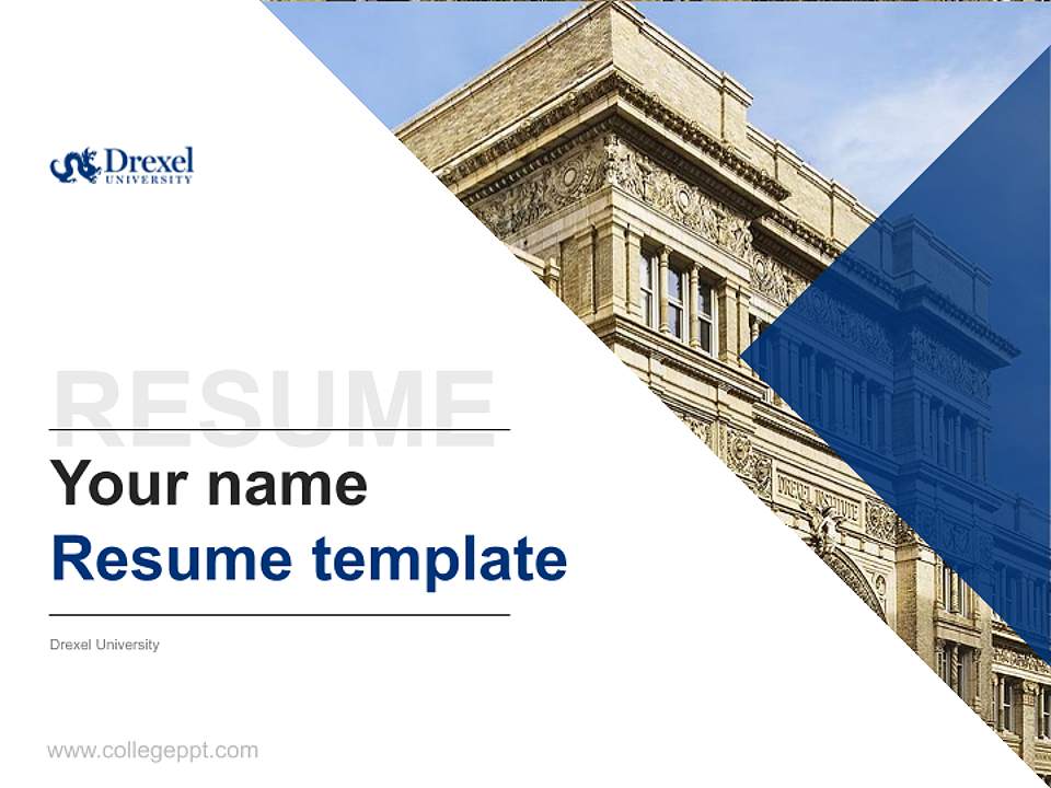 Drexel University Resume PPT Template4:3 ratio PPT effect preview image5