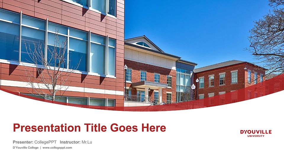 D’Youville College Course/Courseware Creation PPT Template16:9 ratio PPT effect preview image