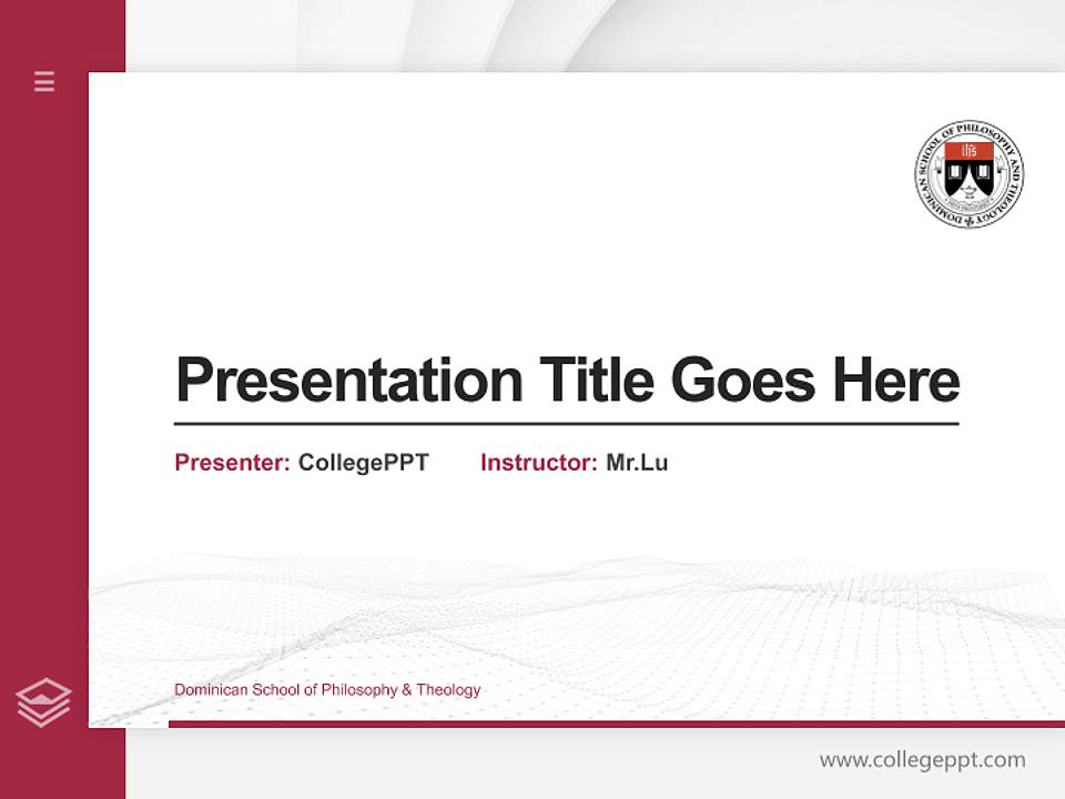 Dominican School of Philosophy & Theology Thesis Proposal/Graduation Defense PPT Template4:3 ratio PPT effect preview image5