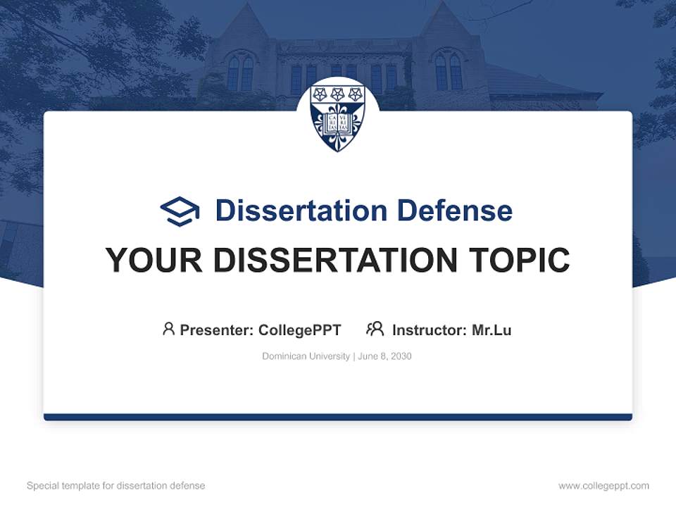 Dominican University Graduation Thesis Defense PPT Template4:3 ratio PPT effect preview image7