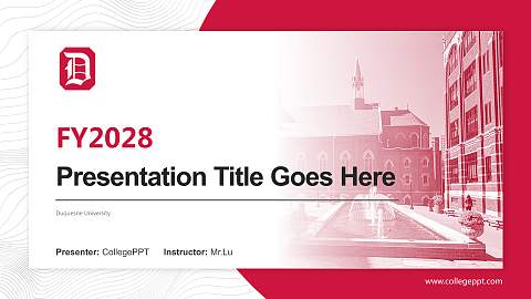 Duquesne University Academic Presentation/Research Findings Report PPT Template