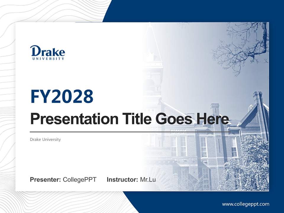 Drake University Academic Presentation/Research Findings Report PPT Template4:3 ratio PPT effect preview image5