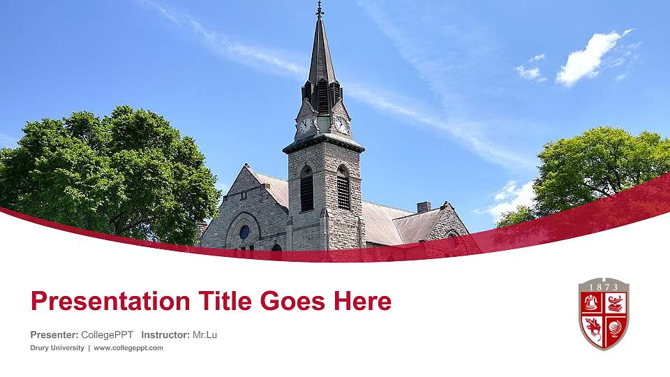 Drury University Course/Courseware Creation PPT Template16:9 ratio PPT effect preview image