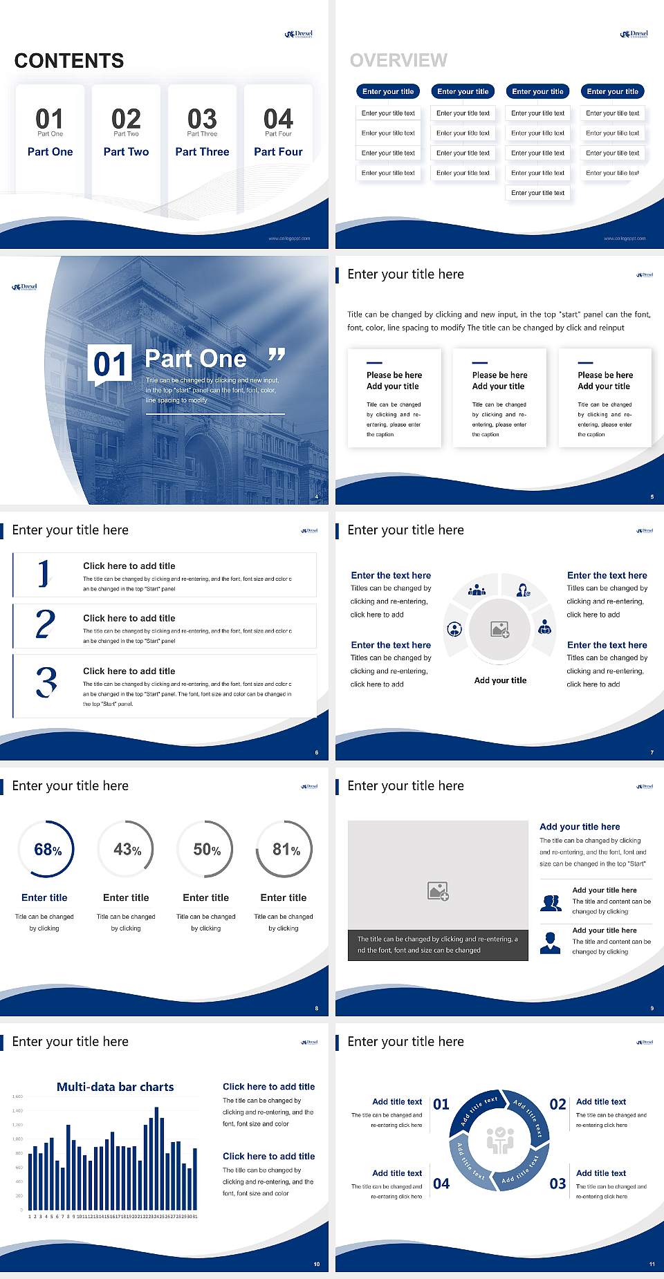 Drexel University Lecture Sharing and Networking Event PPT Template4:3 ratio PPT effect preview image2
