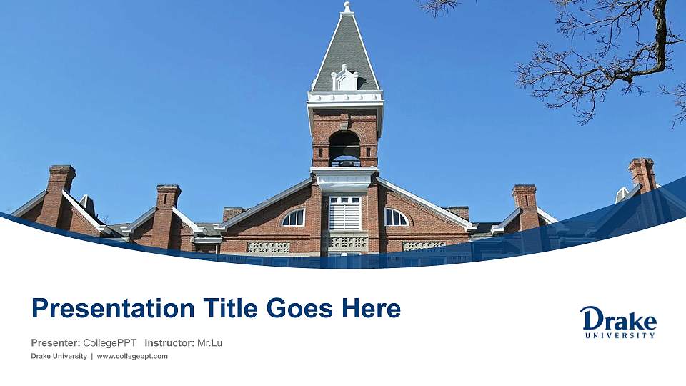 Drake University Course/Courseware Creation PPT Template16:9 ratio PPT effect preview image