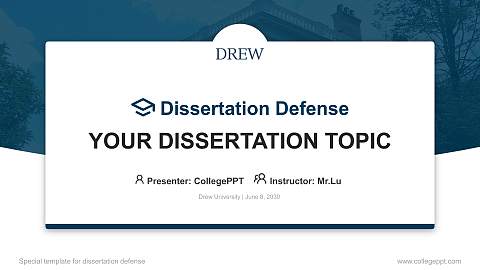 Drew University Graduation Thesis Defense PPT Template