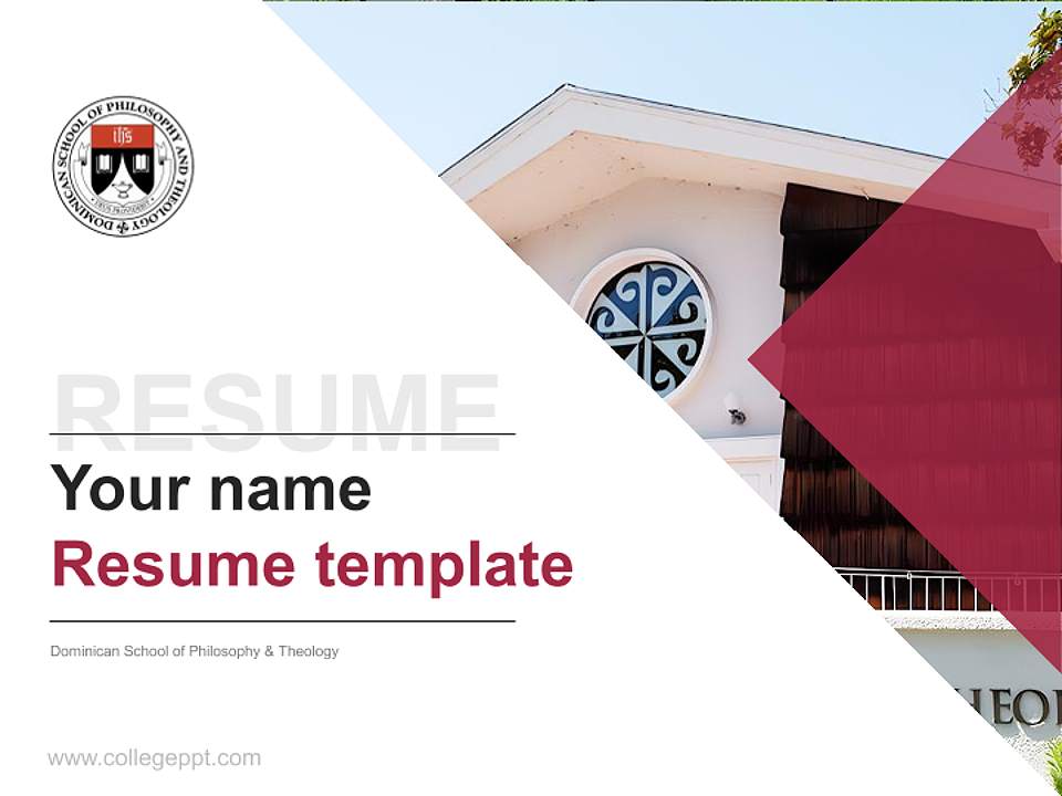 Dominican School of Philosophy & Theology Resume PPT Template4:3 ratio PPT effect preview image5