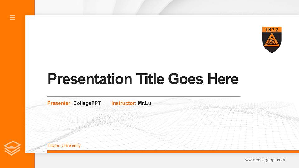 Doane University Thesis Proposal/Graduation Defense PPT Template16:9 ratio PPT effect preview image