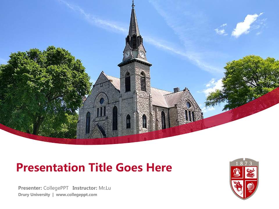 Drury University Course/Courseware Creation PPT Template4:3 ratio PPT effect preview image5