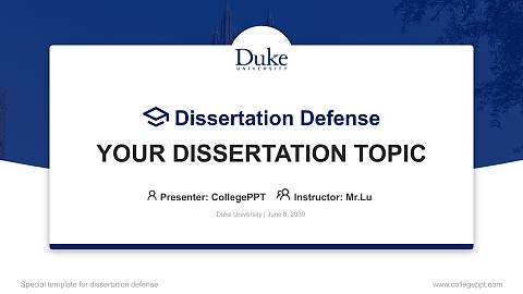 Duke University Graduation Thesis Defense PPT Template