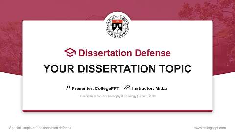 Dominican School of Philosophy & Theology Graduation Thesis Defense PPT Template