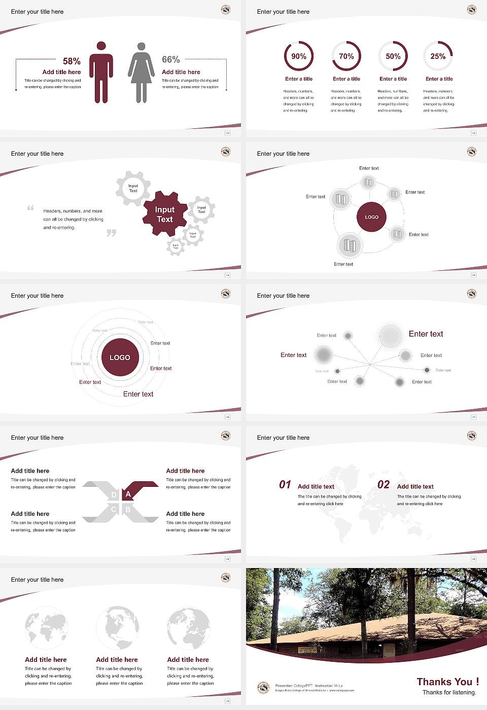 Dragon Rises College of Oriental Medicine Course/Courseware Creation PPT Template16:9 ratio PPT effect preview image4