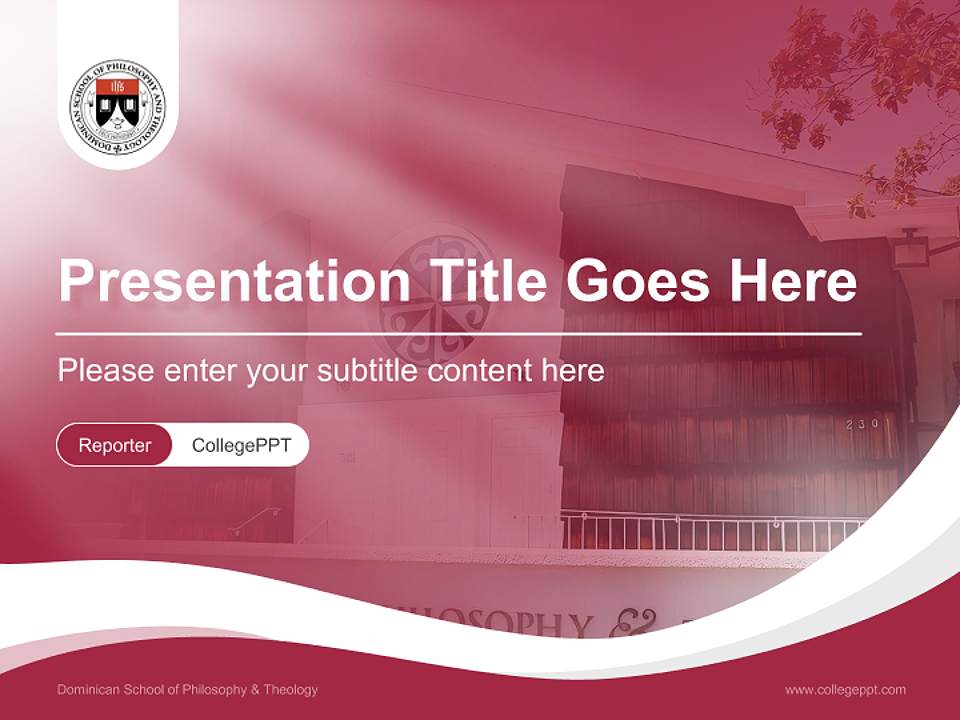 Dominican School of Philosophy & Theology Lecture Sharing and Networking Event PPT Template4:3 ratio PPT effect preview image4