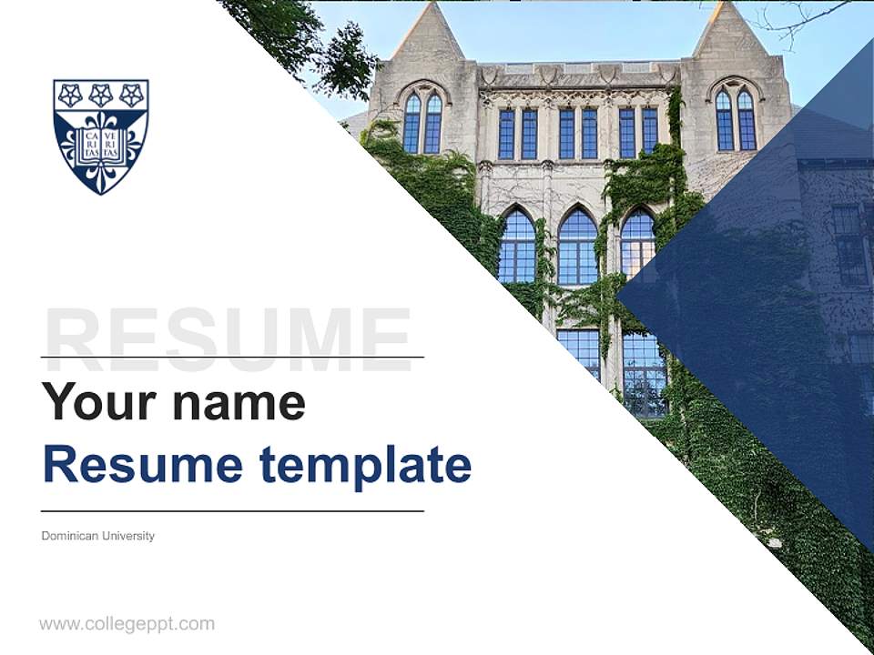 Dominican University Resume PPT Template4:3 ratio PPT effect preview image5