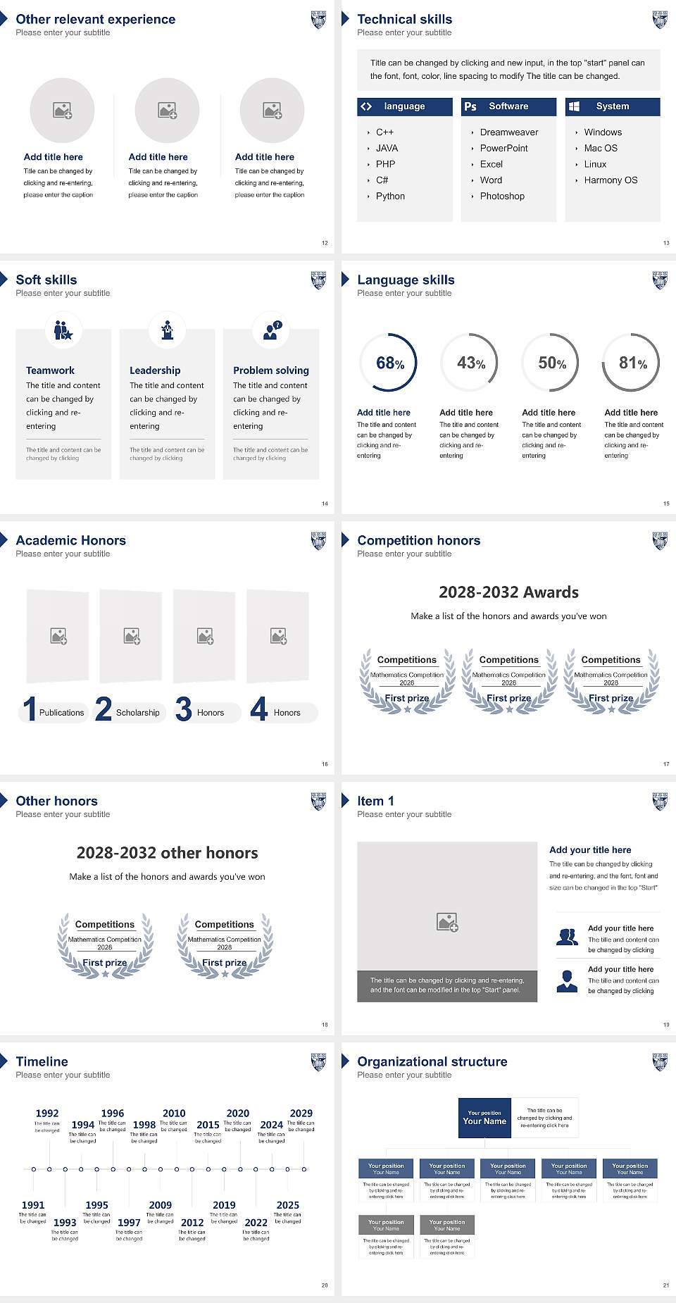 Dominican University Resume PPT Template4:3 ratio PPT effect preview image3