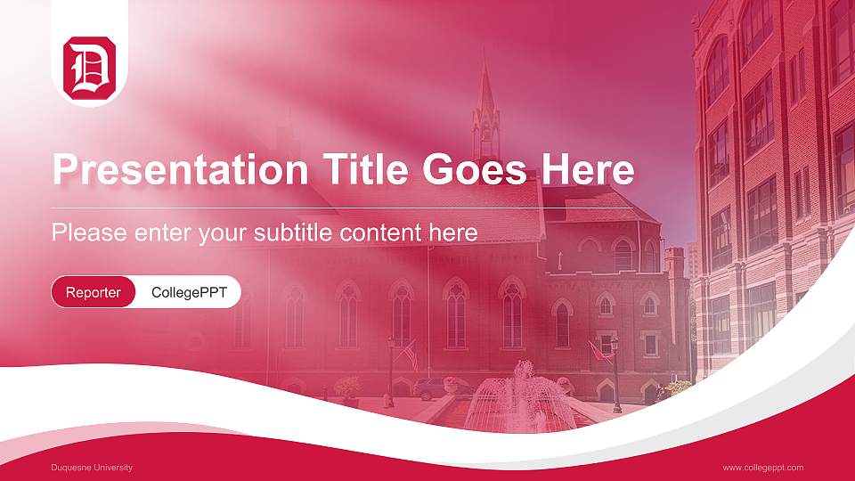 Duquesne University Lecture Sharing and Networking Event PPT Template16:9 ratio PPT effect preview image