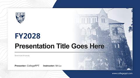 Dominican University Academic Presentation/Research Findings Report PPT Template