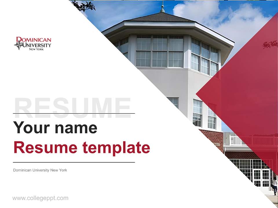 Dominican University New York Resume PPT Template4:3 ratio PPT effect preview image5