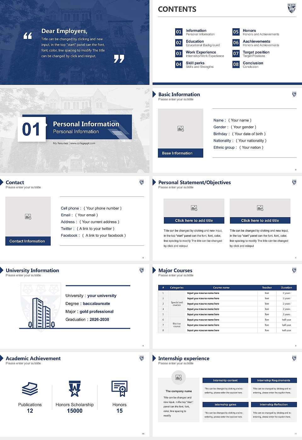Dominican University Resume PPT Template16:9 ratio PPT effect preview image2