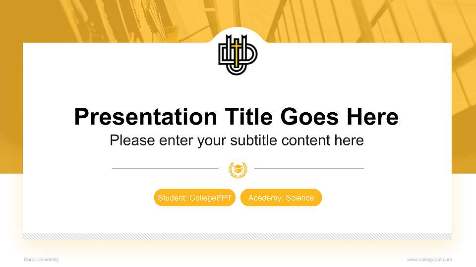 Dordt University National Scholarship Defense PPT Template16:9 ratio PPT effect preview image