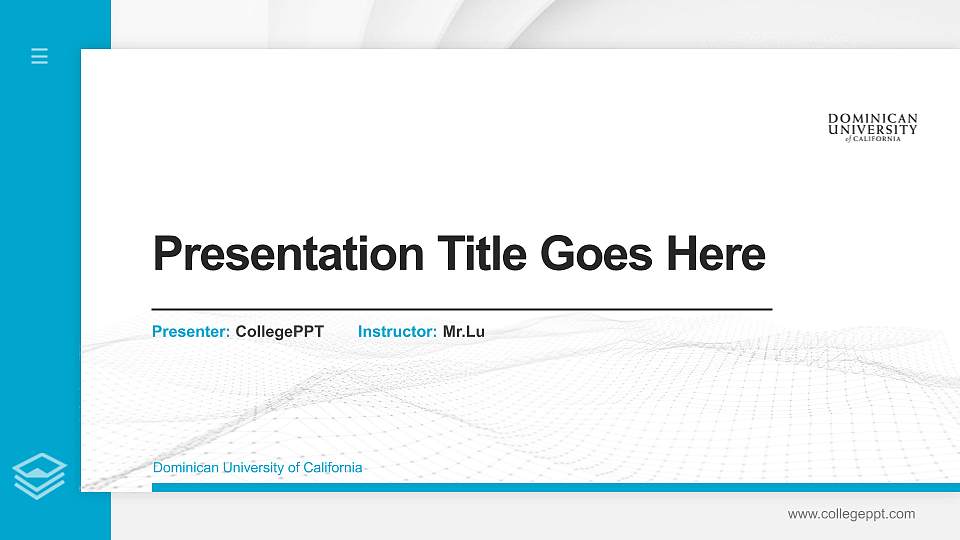 Dominican University of California Thesis Proposal/Graduation Defense PPT Template16:9 ratio PPT effect preview image