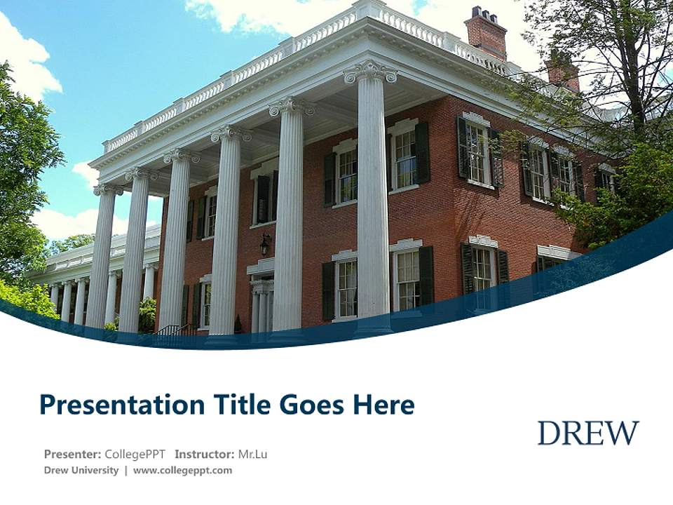 Drew University Course/Courseware Creation PPT Template4:3 ratio PPT effect preview image5