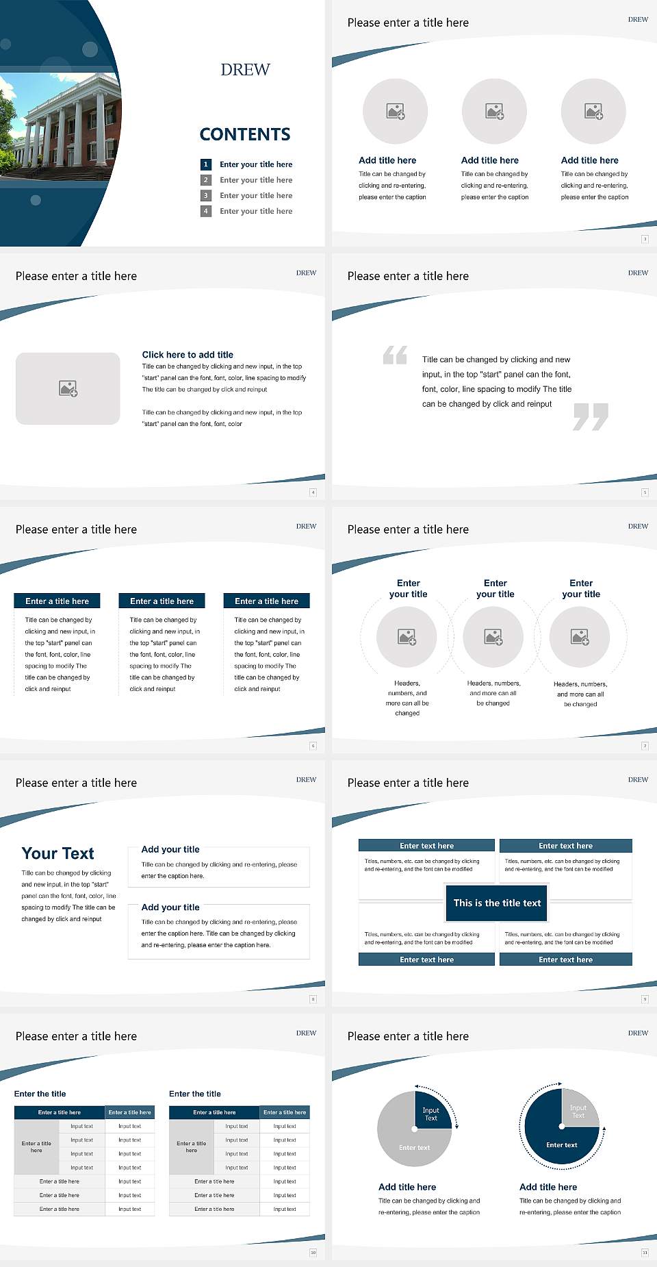 Drew University Course/Courseware Creation PPT Template4:3 ratio PPT effect preview image2