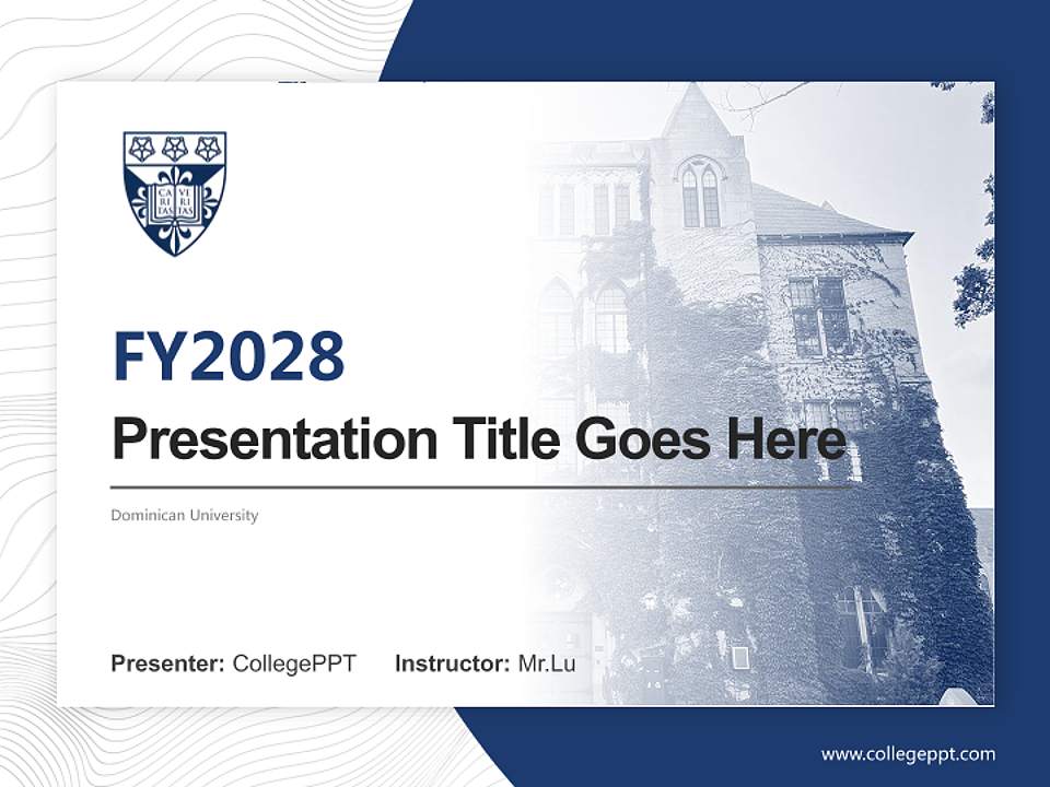 Dominican University Academic Presentation/Research Findings Report PPT Template4:3 ratio PPT effect preview image5