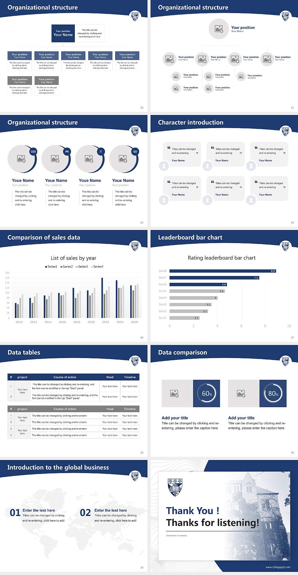 Dominican University Academic Presentation/Research Findings Report PPT Template4:3 ratio PPT effect preview image4