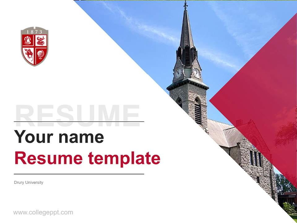 Drury University Resume PPT Template4:3 ratio PPT effect preview image5