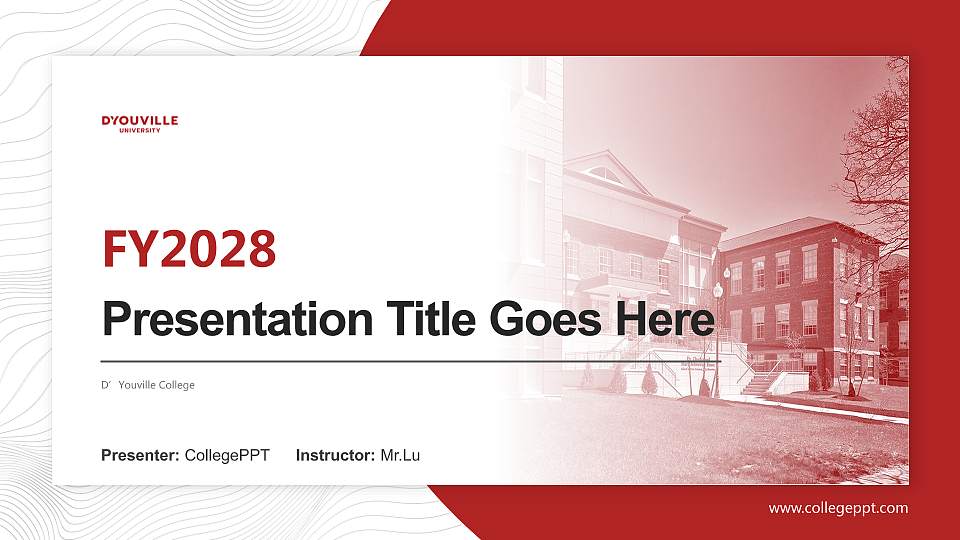 D’Youville College Academic Presentation/Research Findings Report PPT Template16:9 ratio PPT effect preview image