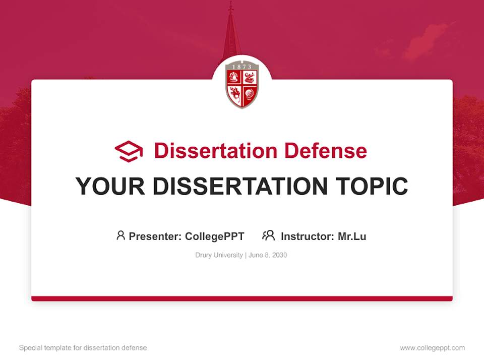 Drury University Graduation Thesis Defense PPT Template4:3 ratio PPT effect preview image7
