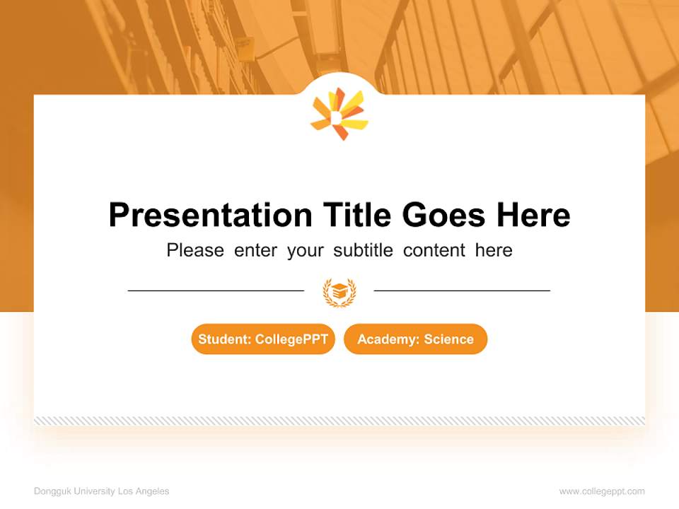Dongguk University Los Angeles National Scholarship Defense PPT Template4:3 ratio PPT effect preview image4