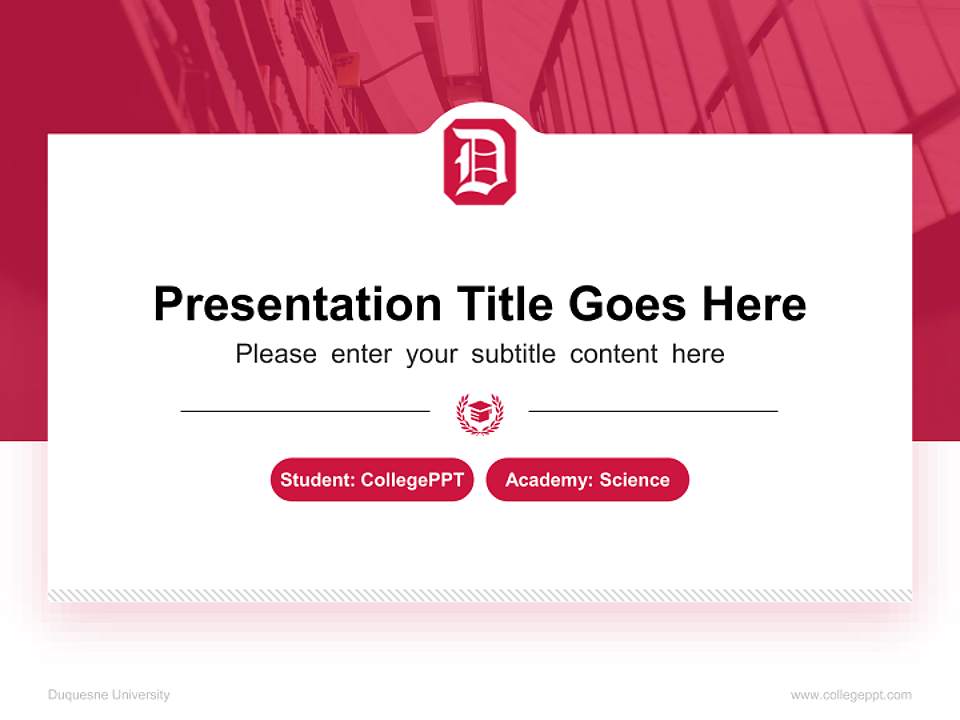 Duquesne University National Scholarship Defense PPT Template4:3 ratio PPT effect preview image4