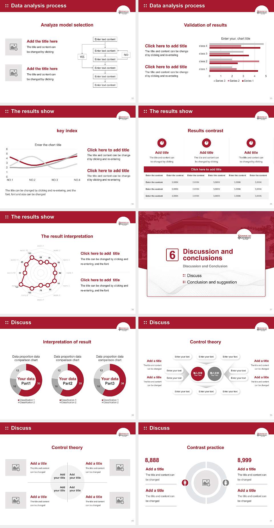 Dominican University New York Graduation Thesis Defense PPT Template4:3 ratio PPT effect preview image5